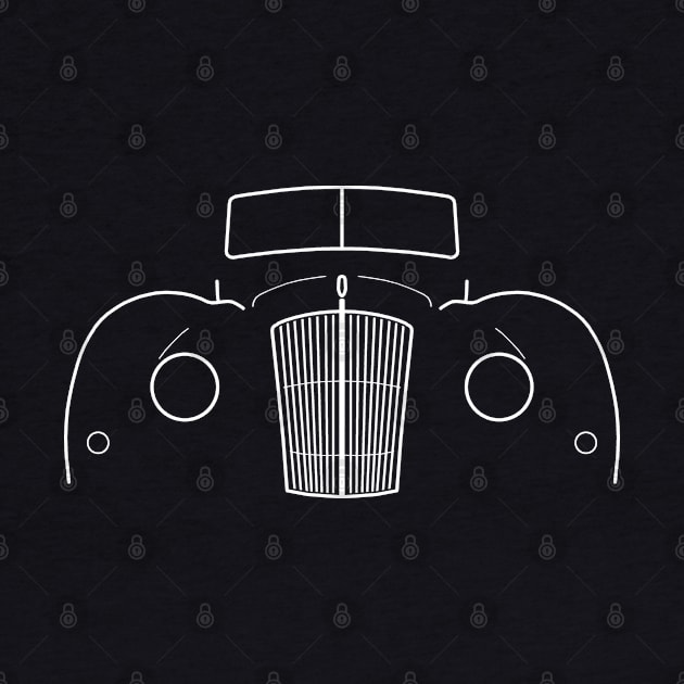 AC 2 Litre 1950s classic car white outline graphic by soitwouldseem